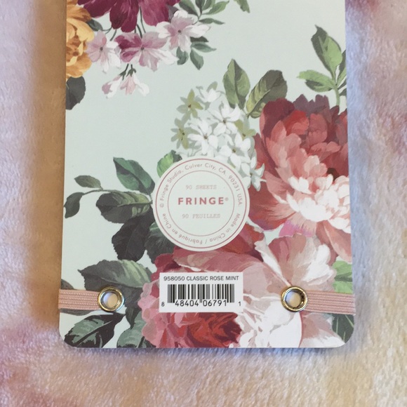 Classic RoseMint Floral Note Pad Fringe Studio NWT - Picture 7 of 8